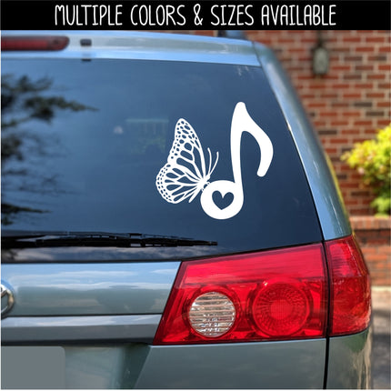 Monarch Butterfly Note Vinyl Decal/Sticker