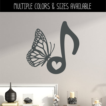Monarch Butterfly Note Vinyl Decal/Sticker
