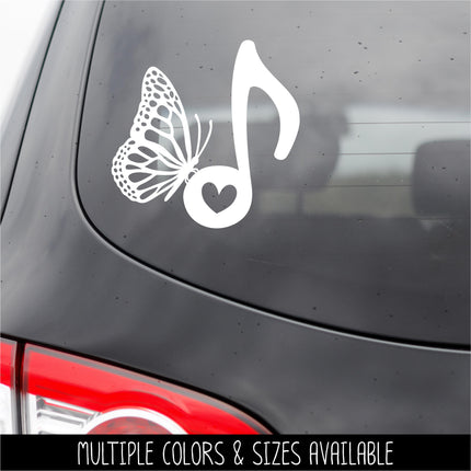 Monarch Butterfly Note Vinyl Decal/Sticker