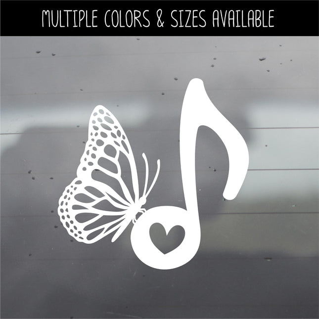 Monarch Butterfly Note Vinyl Decal/Sticker