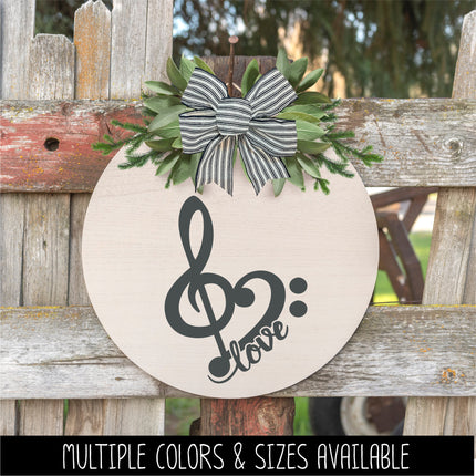 Treble Bass Clef Heart Vinyl Decal/Sticker