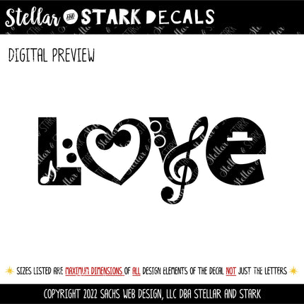 Music Love Vinyl Decal/Sticker