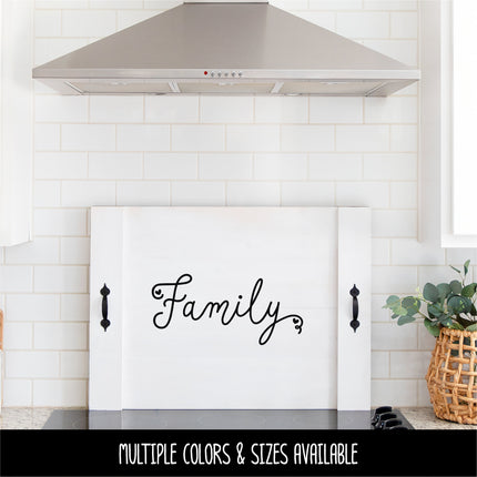 Cursive Family Heart Vinyl Decal/Sticker