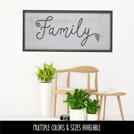 Cursive Family Heart Vinyl Decal/Sticker