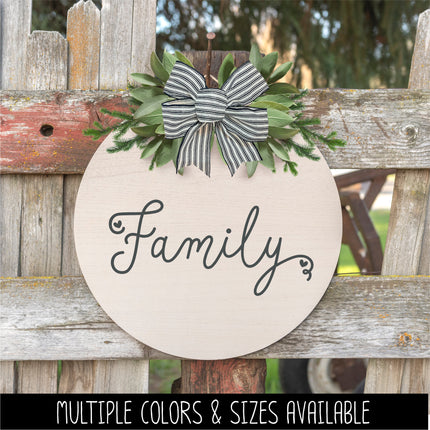Cursive Family Heart Vinyl Decal/Sticker