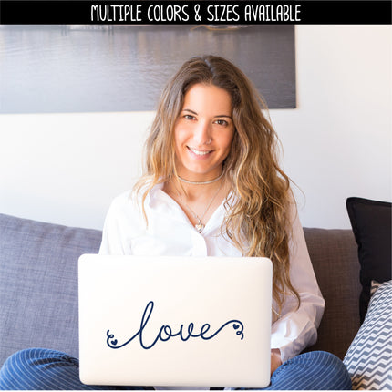 Cursive Love Heart Vinyl Decal/Sticker
