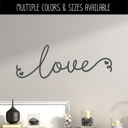 Cursive Love Heart Vinyl Decal/Sticker