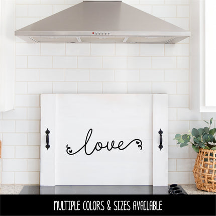 Cursive Love Heart Vinyl Decal/Sticker