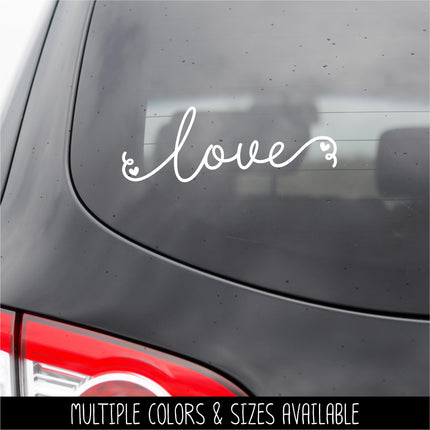 Cursive Love Heart Vinyl Decal/Sticker