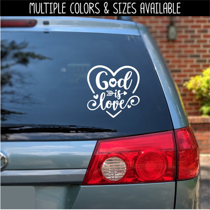 God is Love Heart Vinyl Decal/Sticker
