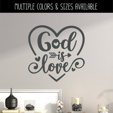 God is Love Heart Vinyl Decal/Sticker