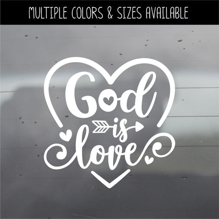 God is Love Heart Vinyl Decal/Sticker