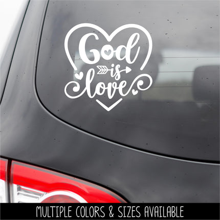 God is Love Heart Vinyl Decal/Sticker
