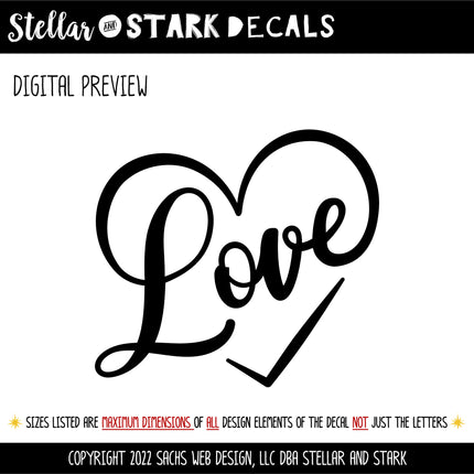 Love Heart Vinyl Decal/Sticker