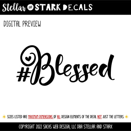 Hashtag (#) Blessed Vinyl Decal/Sticker
