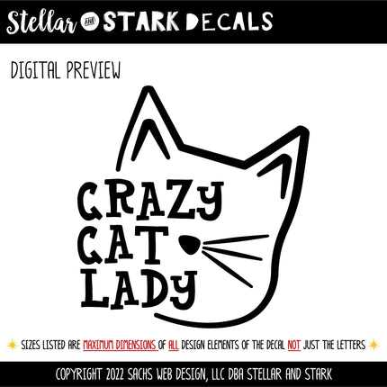 Crazy Cat Lady Vinyl Decal/Sticker