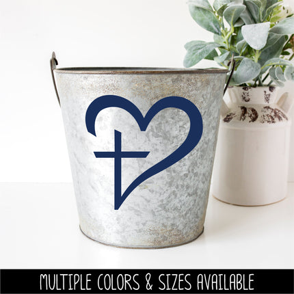 Cross Heart Vinyl Decal/Sticker