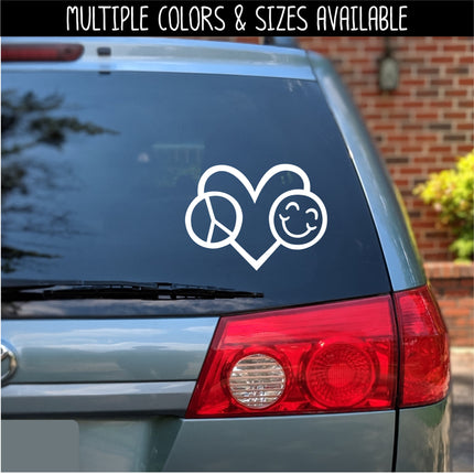 Peace Love Happiness Vinyl Decal/Sticker