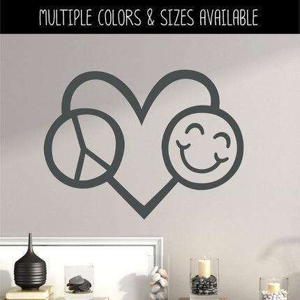 Peace Love Happiness Vinyl Decal/Sticker