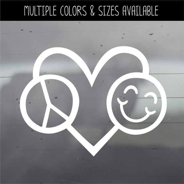 Peace Love Happiness Vinyl Decal/Sticker