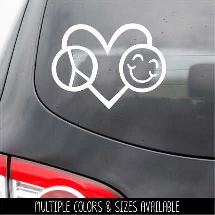 Peace Love Happiness Vinyl Decal/Sticker