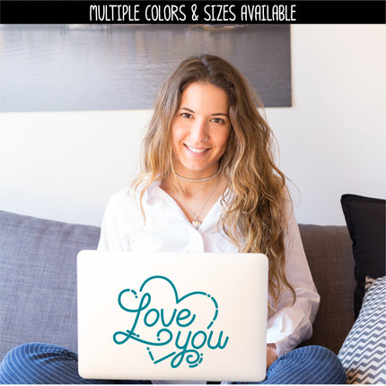 Love You Heart Vinyl Decal/Sticker