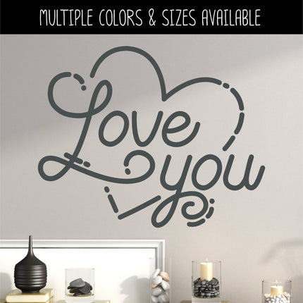 Love You Heart Vinyl Decal/Sticker