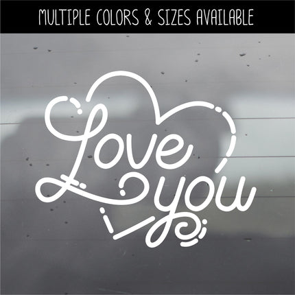 Love You Heart Vinyl Decal/Sticker