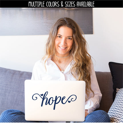 Hope Cursive Heart Vinyl Decal/Sticker