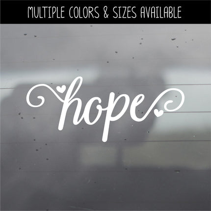 Hope Cursive Heart Vinyl Decal/Sticker