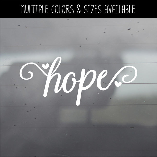 Hope Cursive Heart Vinyl Decal/Sticker
