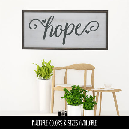 Hope Cursive Heart Vinyl Decal/Sticker