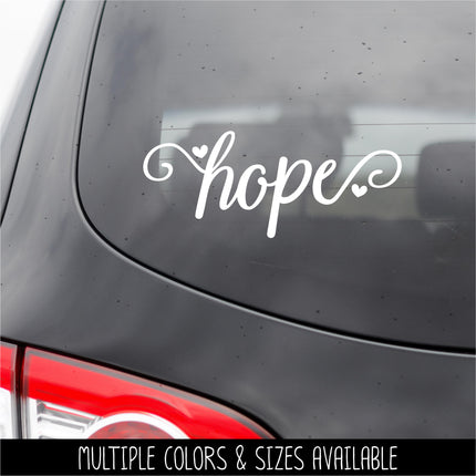 Hope Cursive Heart Vinyl Decal/Sticker