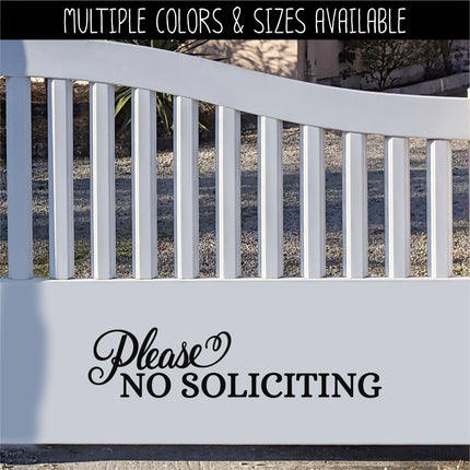 Please No Soliciting Vinyl Decal/Sticker