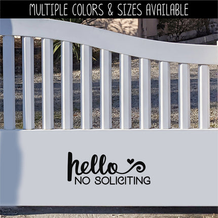 Hello No Soliciting Vinyl Decal/Sticker
