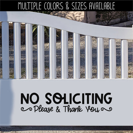 No Soliciting Please & Thank You Vinyl Decal/Sticker