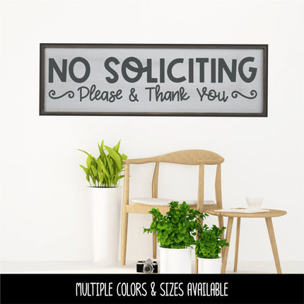 No Soliciting Please & Thank You Vinyl Decal/Sticker