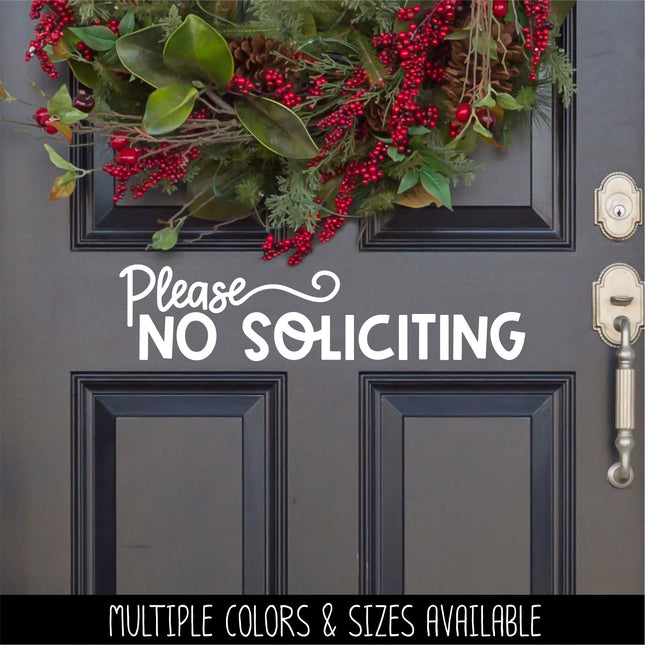 Cute Please No Soliciting Vinyl Decal/Sticker
