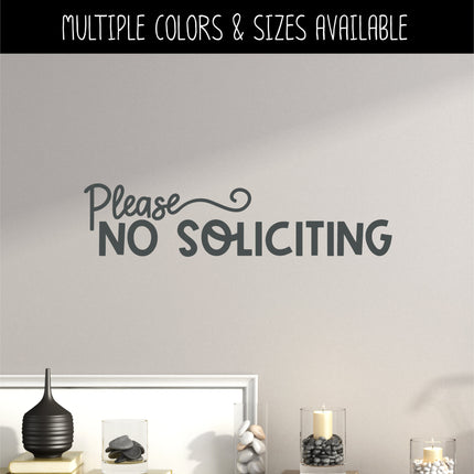 Cute Please No Soliciting Vinyl Decal/Sticker