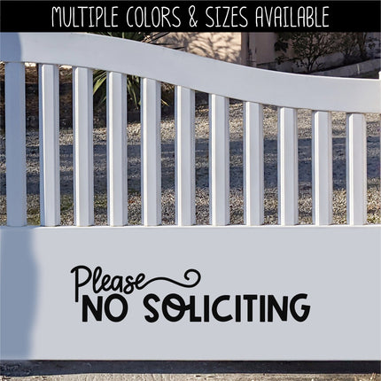 Cute Please No Soliciting Vinyl Decal/Sticker