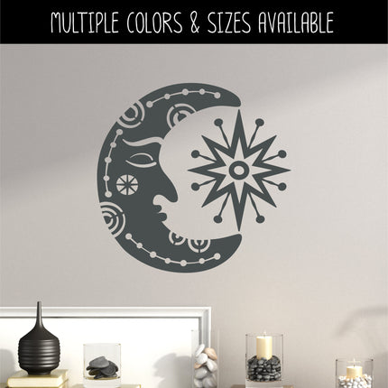 Moon and Star Vinyl Decal/Sticker