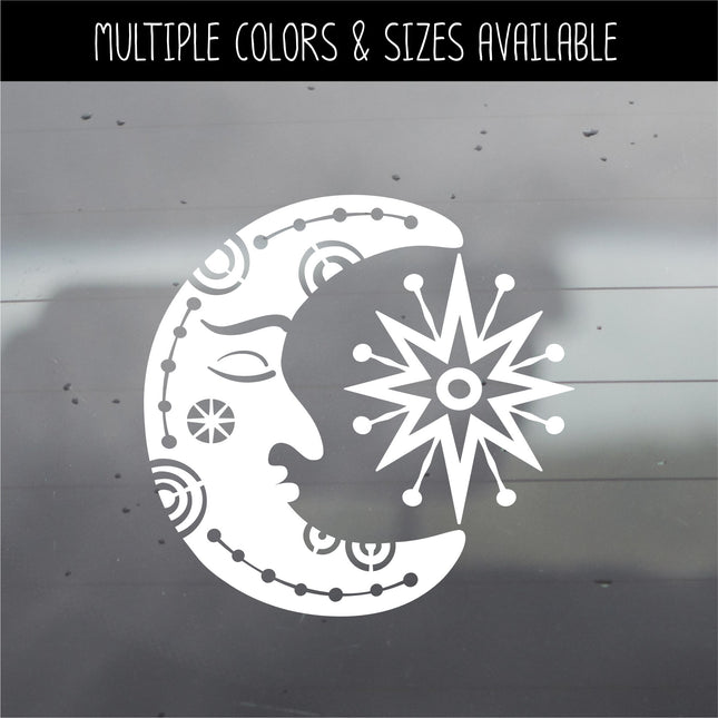 Moon and Star Vinyl Decal/Sticker