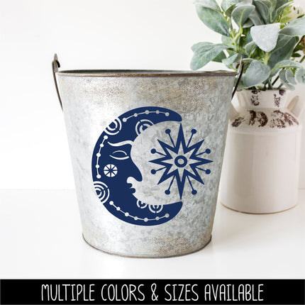 Moon and Star Vinyl Decal/Sticker