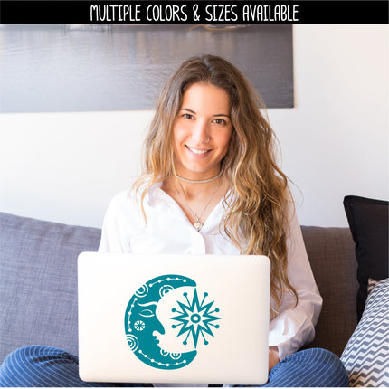 Moon and Star Vinyl Decal/Sticker