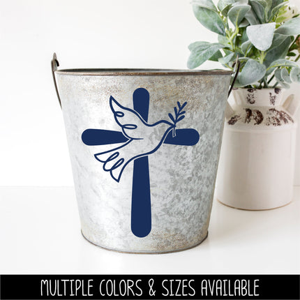 Dove w/Olive Branch & Solid Cross Vinyl Decal/Sticker