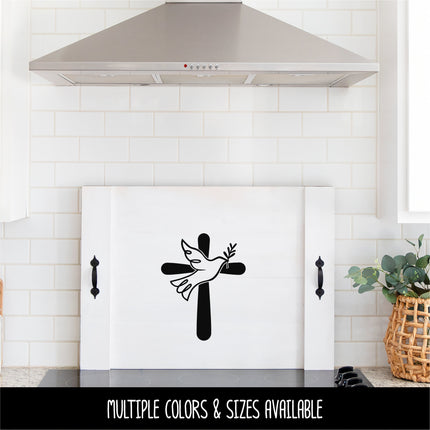 Dove w/Olive Branch & Solid Cross Vinyl Decal/Sticker