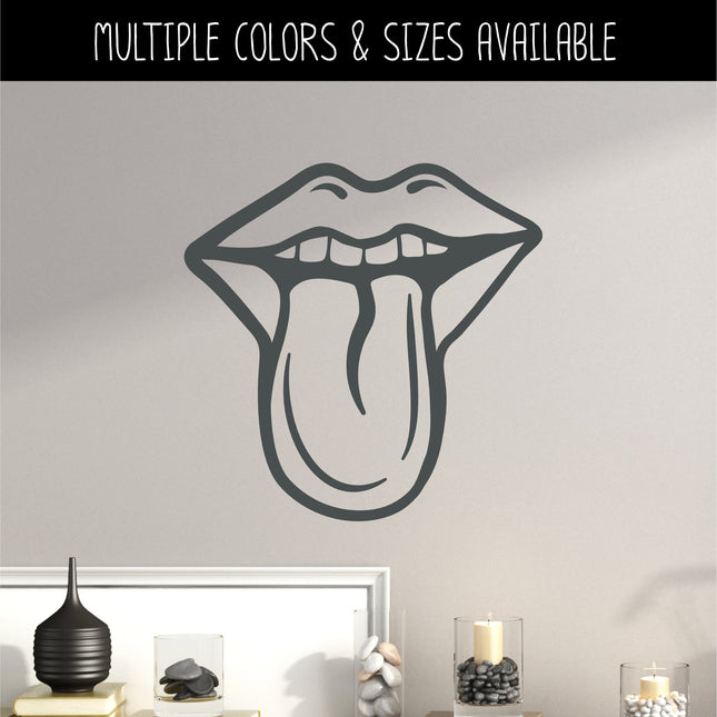 Funny Mouth Sticking Tongue Out Vinyl Decal/Sticker