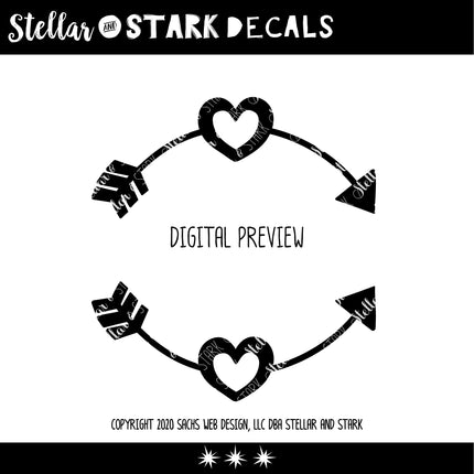 Vertical Hearts Arrows Welcome Vinyl Decal/Sticker