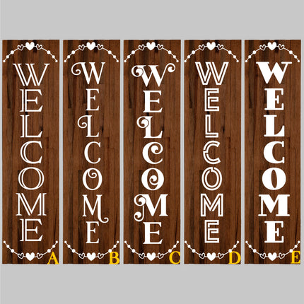 Vertical Triple Hearts Welcome Vinyl Decal/Sticker