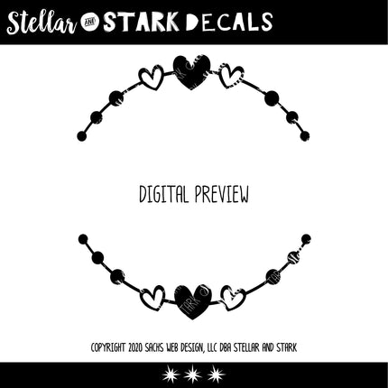 Vertical Triple Hearts Welcome Vinyl Decal/Sticker